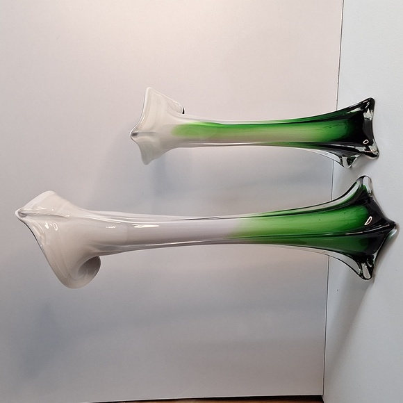 #ADF Pair of 2 Jack In the pulpit Blown glass vases - Picture 3 of 11